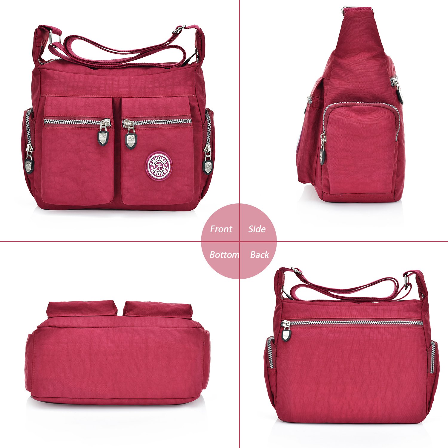 **Chikencall Women's Crossbody Shoulder Bag - Waterproof Nylon Purse with Multiple Pockets, Lightweight Casual Handbag for Travel, Work & Daily Use**
