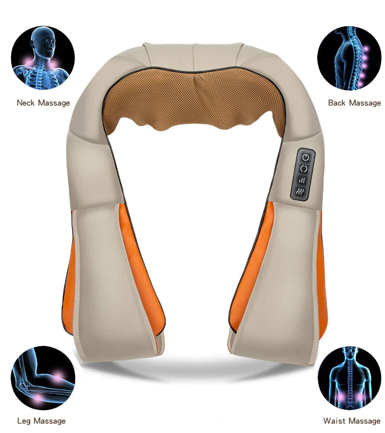Premium Multifunctional Massage Cushion for Back, Neck & Shoulder Pain Relief - Electric Shiatsu Massager with Heat - Perfect for Home, Office & Car Use