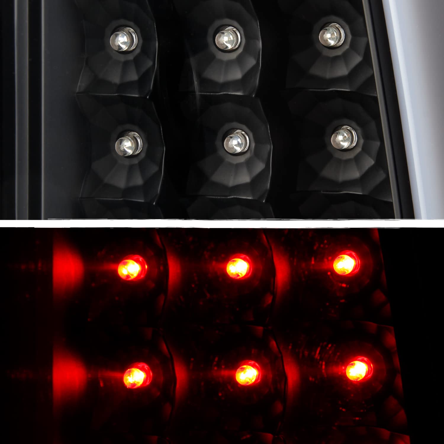 AKKON Chrome Smoked Headlights + LED C-Tube DRL Black Tail Lights Pair for 2007-2014 Chevy Tahoe Suburban 1500 2500 - Upgrade Your Ride with Stylish Lighting for Night Driving & Off-Road Adventures