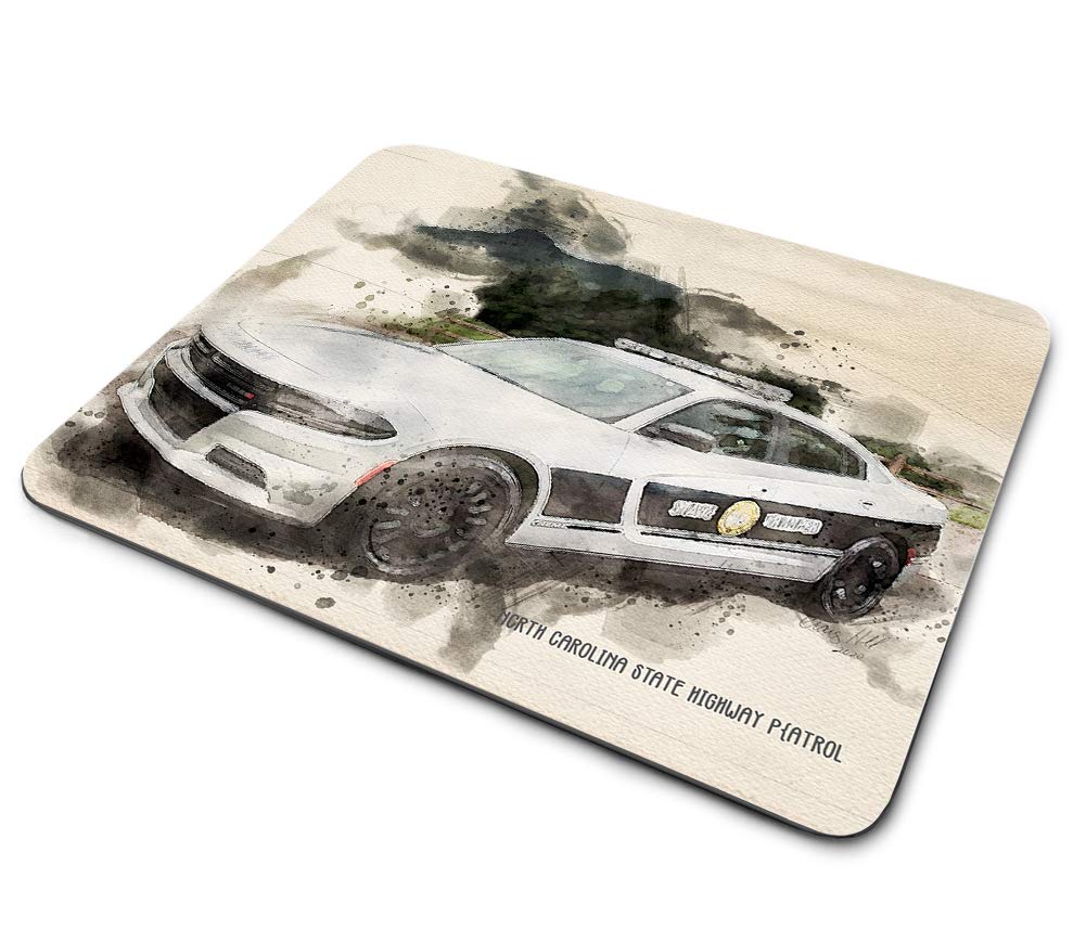 Premium NCSHP North Carolina State Highway Patrol Charger Design Gaming Mouse Pad - Non-Slip Rubber Base for Computers, Laptops & Desks - Perfect for Office Work, Gaming & Home Use
