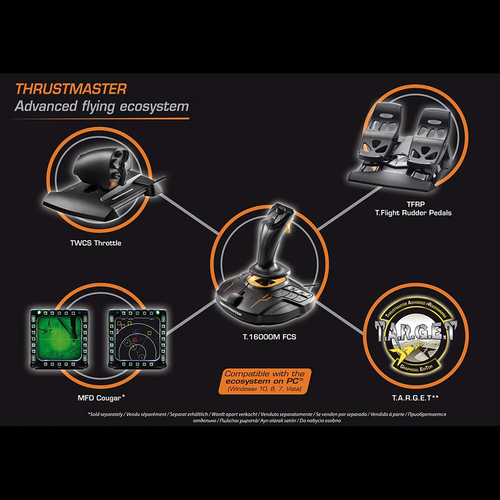 Thrustmaster T16000M FCS Flight Pack - USB Joystick, Throttle & Rudder Pedals for PC Flight Simulator Games (Windows Compatible) | Perfect for Microsoft Flight Simulator, X-Plane & DCS World