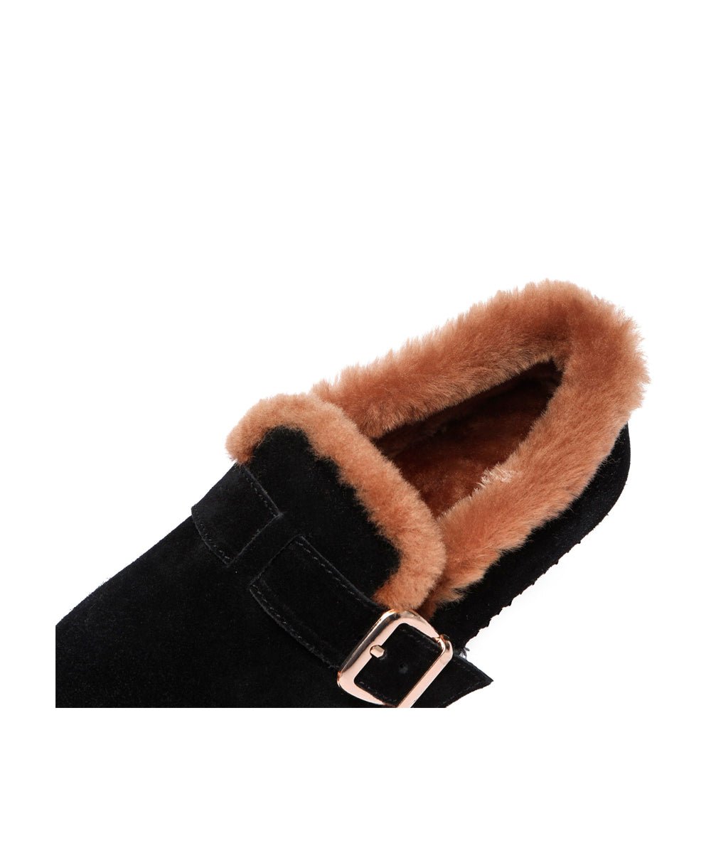 Women's UGG Monica Loafers - Comfortable Suede Slip-On Shoes with Sheepskin Lining for Casual Wear, Office & Travel