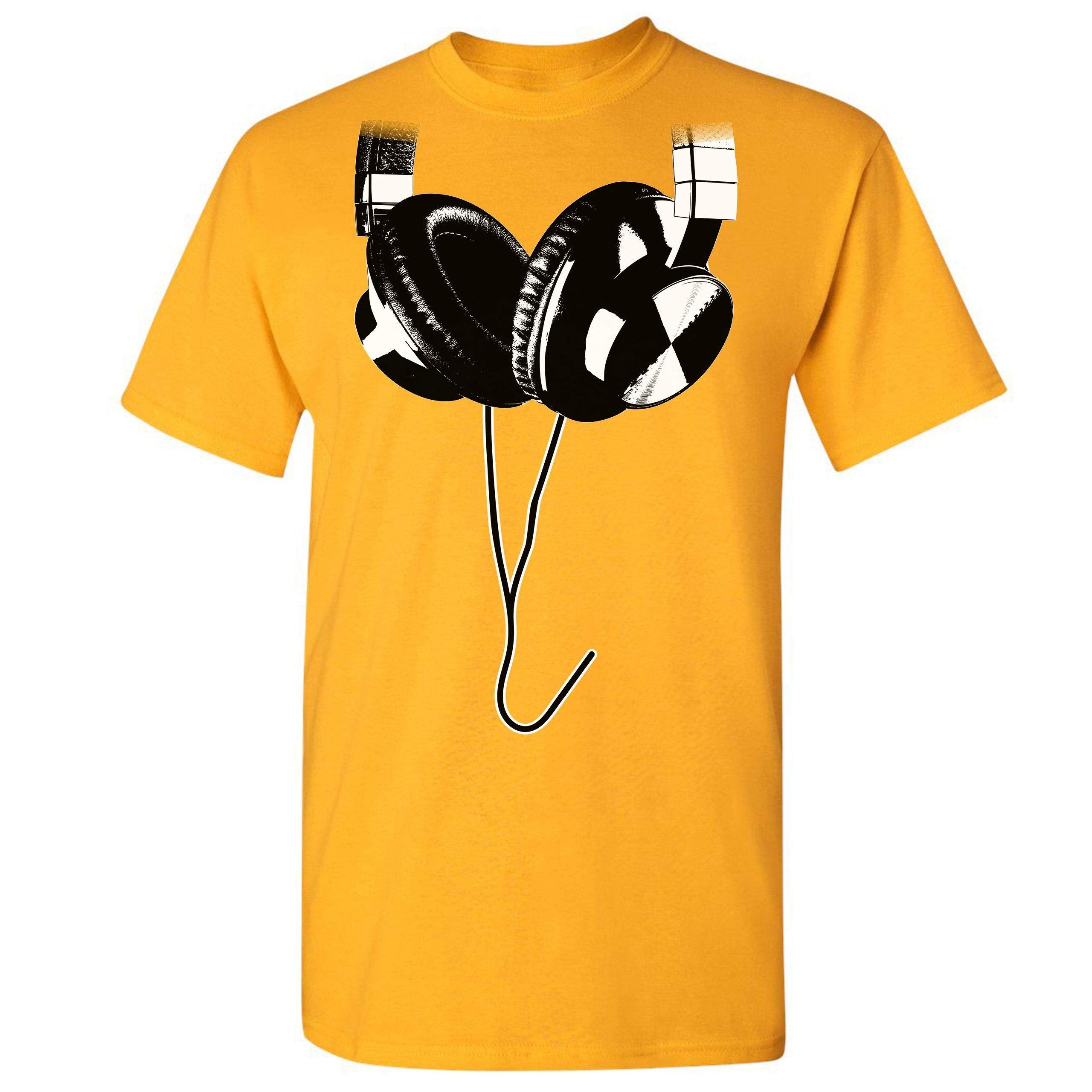 DJ Music T-Shirt with Huge Hanging Headphones Design - Trendy Graphic Tee for Music Lovers, DJs & Festival Goers - Perfect for Concerts, Parties & Casual Wear