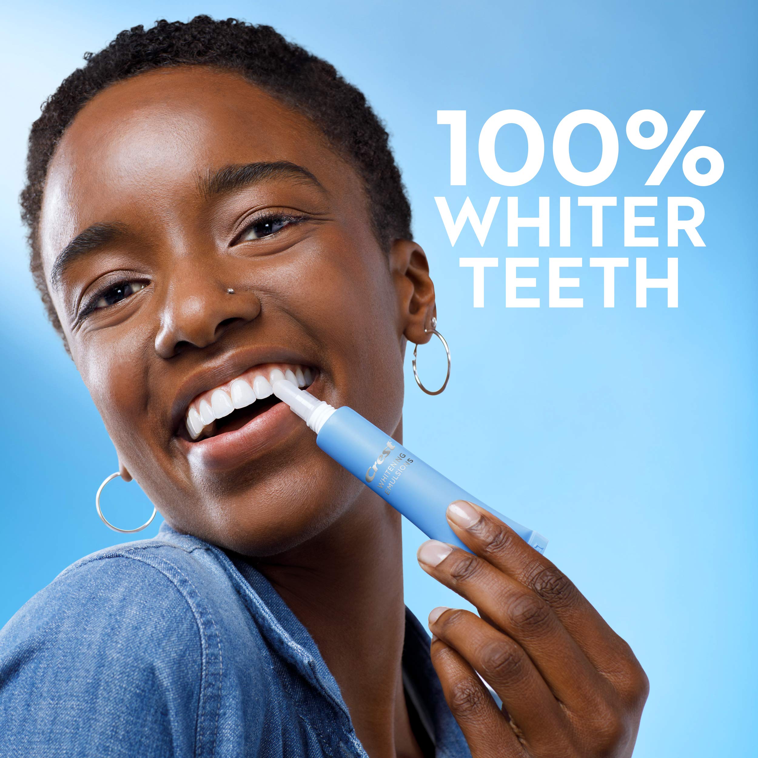 Crest Whitening Emulsions On-the-Go Teeth Whitening Gel Pen - 0.35 Oz (10g) for Fresh Breath & Stain Removal - Perfect for Travel, Work & Daily Use