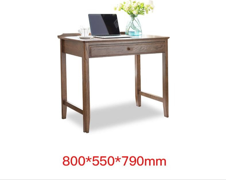 Premium Solid Wood Computer Desk - American Oak Hugo Nordic Style for Home Office, Gaming & Study | Durable & Stylish Workspace Solution