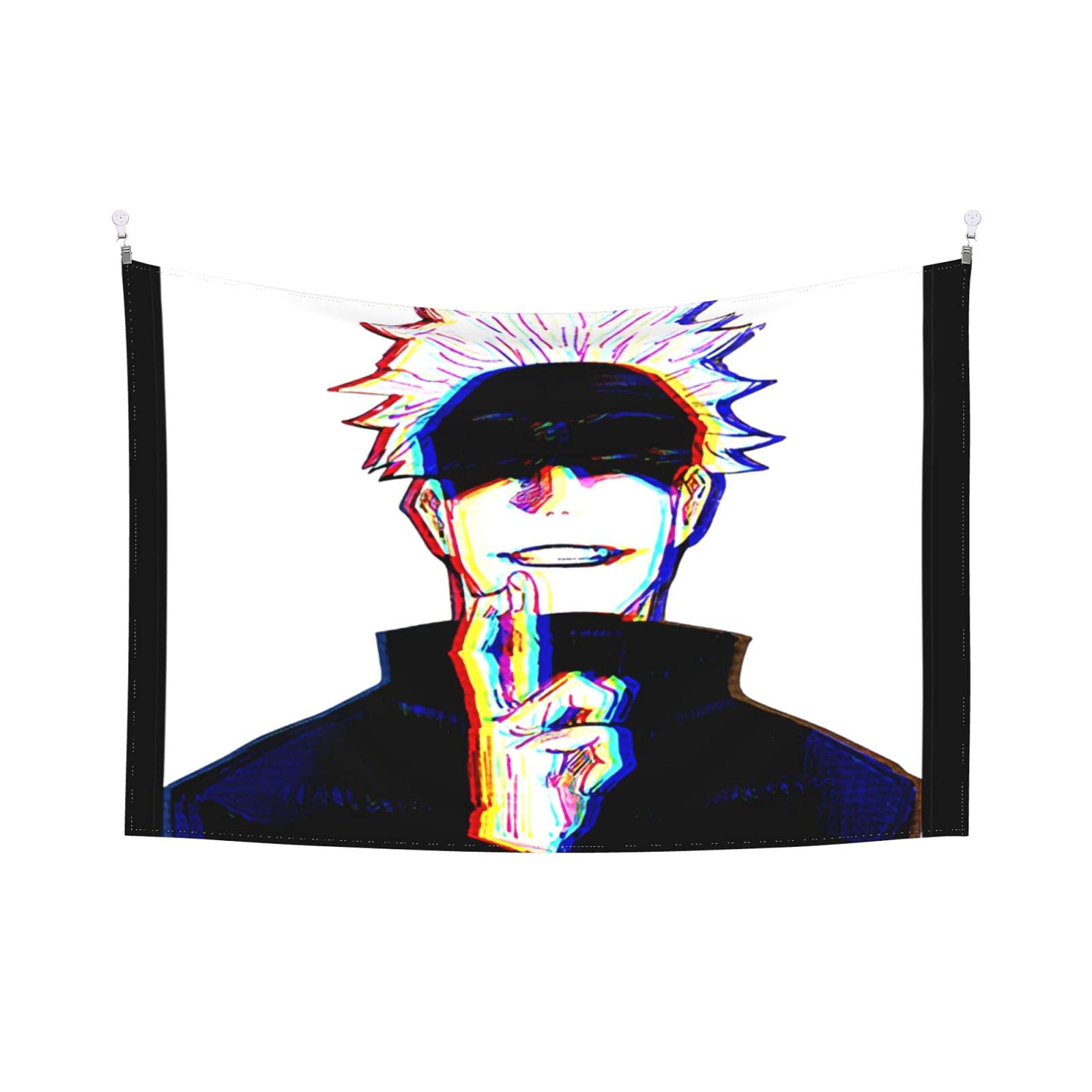 Jujutsu Kaisen Tapestry Wall Art - 60x40In Black Anime Bedroom Decor, Living Room & Dorm Aesthetic Hanging for Fans & Enthusiasts
