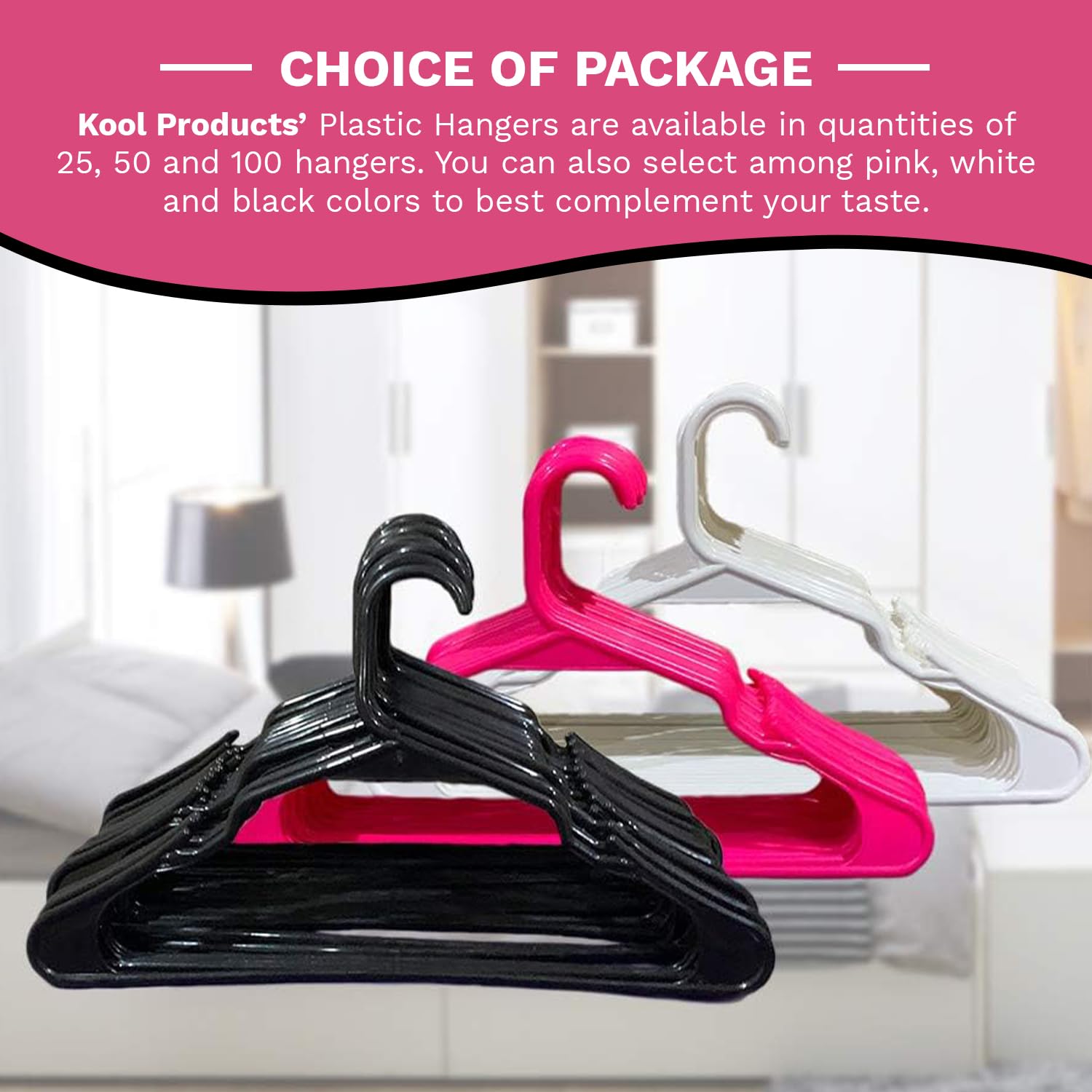 Space Saving Heavy Duty Plastic Clothes Hangers - 25 Pack Pink Wardrobe Organizers for Shirts, Jeans, Jackets & Coats | Perfect for Closet Organization, Laundry Room & Travel Packing