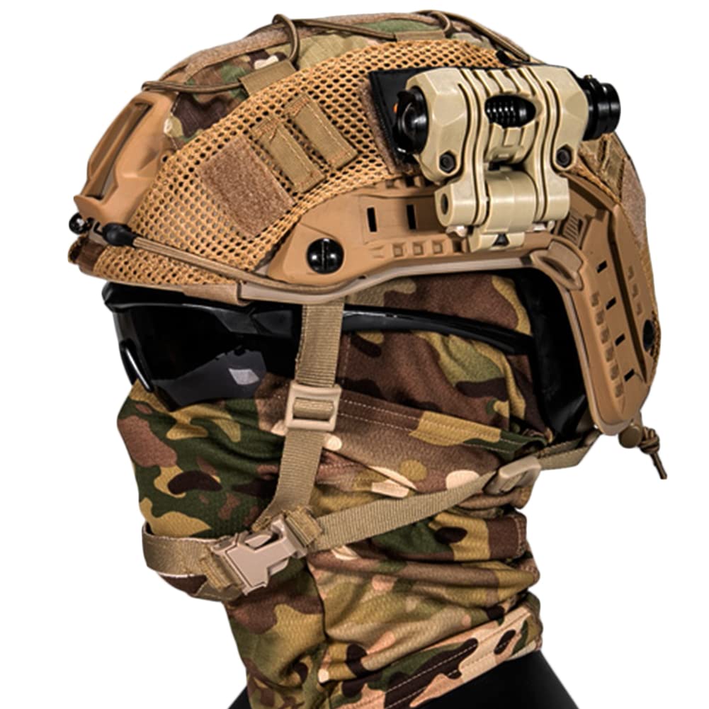 AQzxdc Tactical Paintball Helmet Set with Headset, Goggles, Visor, Flashlight & NVG Mount - Perfect for Airsoft, Shooting, Hunting & Outdoor Combat Games - Ideal for Night Missions and Tactical Training