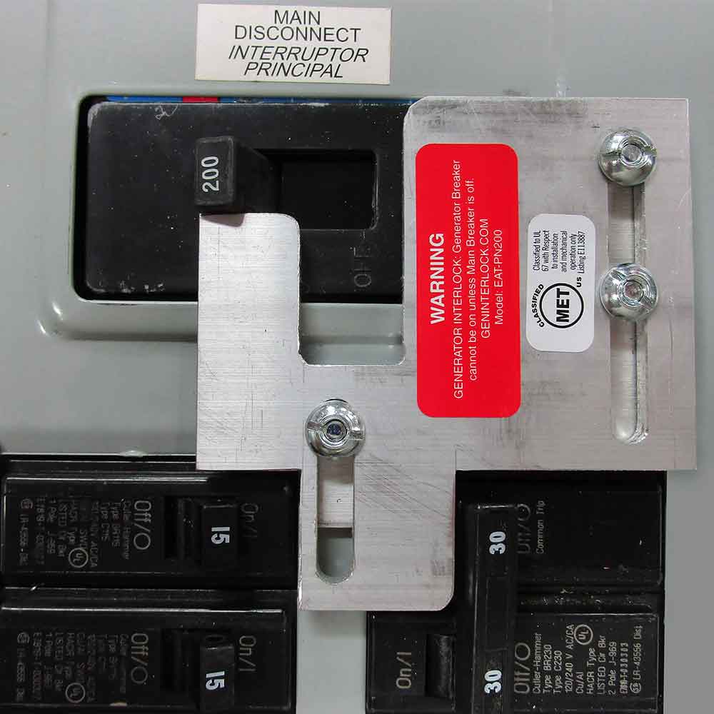 GenInterlock EAT PN200 Generator Interlock Kit - Compatible with 150/200 Amp Cutler Hammer BR Series Breaker Panels - Safe Backup Power Solution for Home & Emergency Use