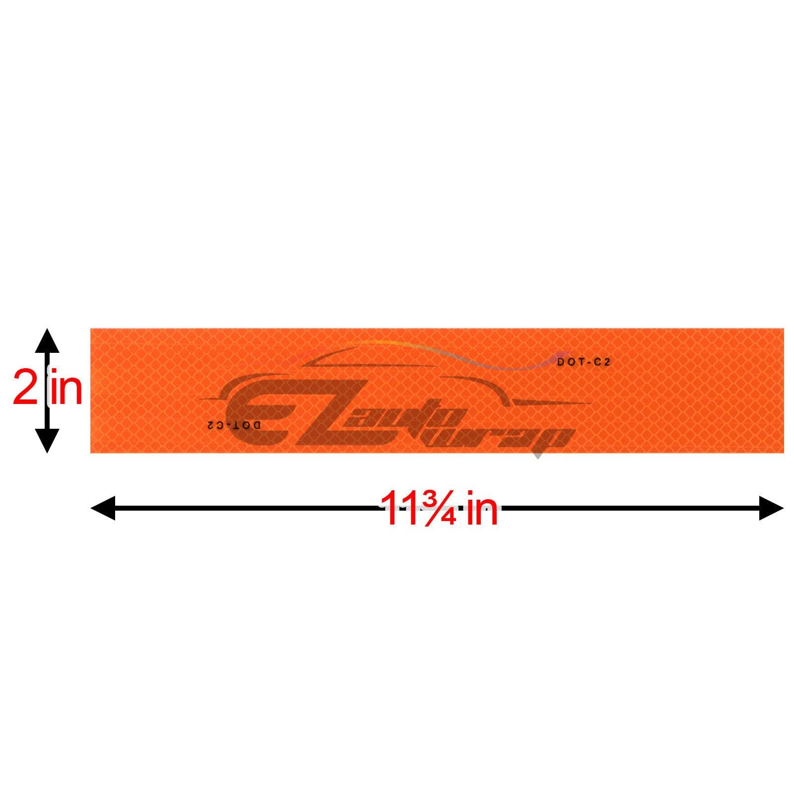 EZAUTO DOT-C2 Reflective Tape - 30 Strips (30 Feet) Orange Safety Warning Conspicuity Tape for Trailers, RVs, Trucks - High Visibility for Night Driving & Roadside Safety