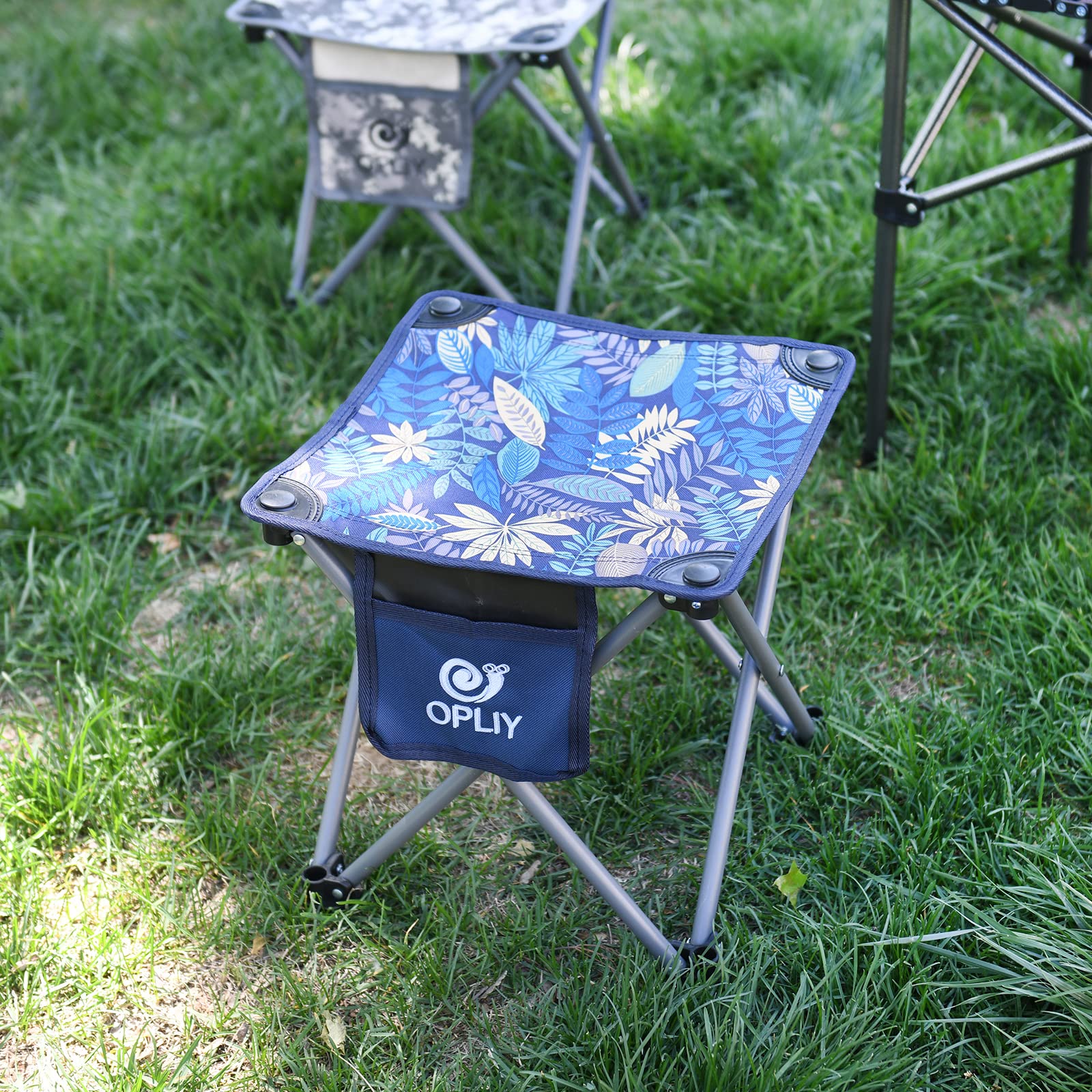 Opliy Folding Camping Stool - 13.5 Inch Portable Lightweight Chair for Outdoor Adventures, Camping, Fishing, Hiking, Gardening & Beach - Compact Travel Seat with Carry Bag - Perfect for Picnics, Backpacking & Tailgating