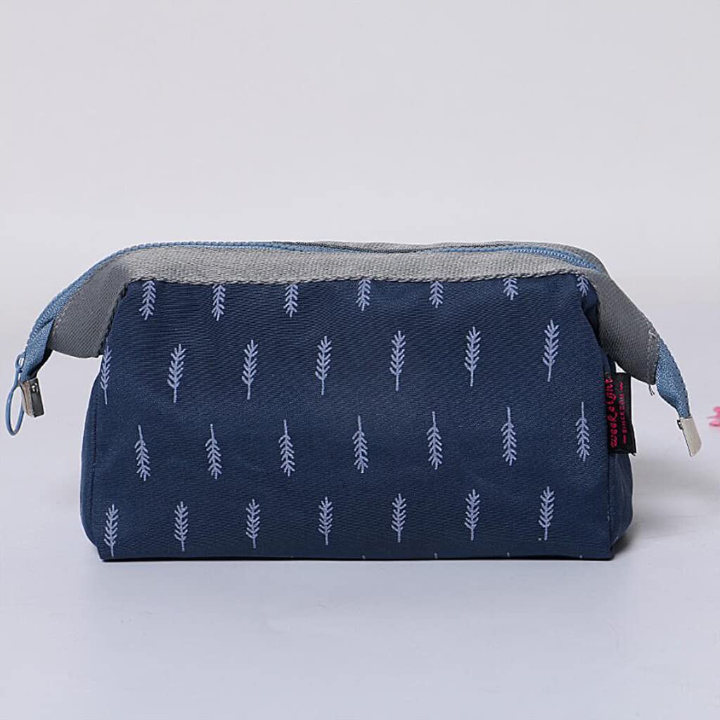 Ubersweet® Waterproof Women's Makeup Bag with Zipper - Travel Cosmetic Pouch for Toiletries & Cosmetics (Navy Blue) | Perfect for Travel, Gym, Beach & Daily Organizer