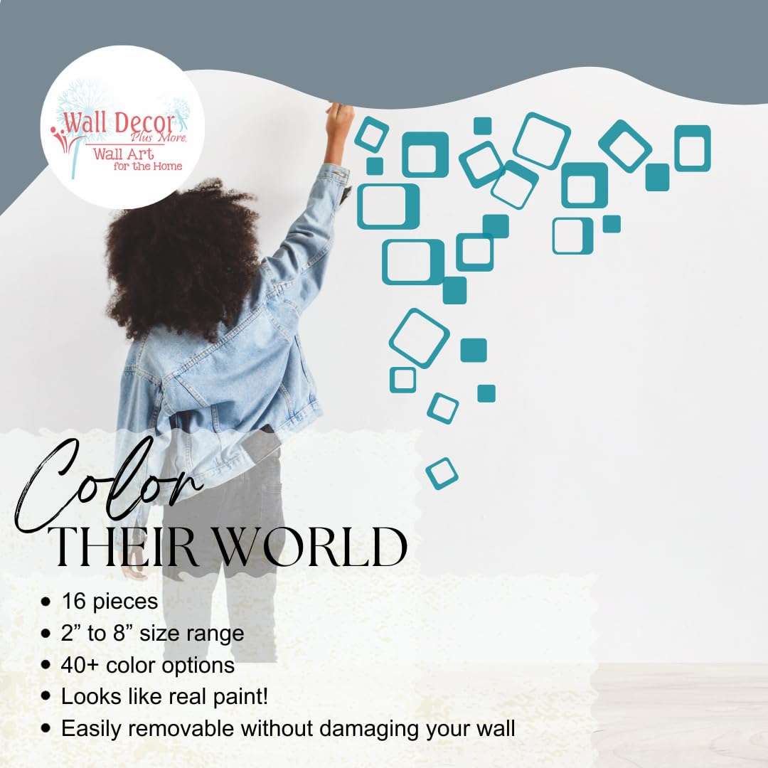 Funky Vinyl Wall Stickers 20-Pack - Teal for Home & Office Decor