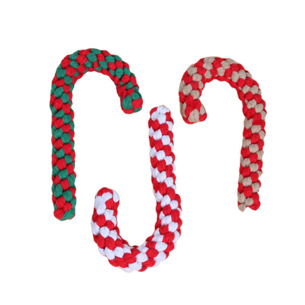 3pcs Interactive Dog Toys & Cat Scratching Toys - Puppy Teething, Cat Oral Cleaning, Squeak Toys for Christmas - Dog Cotton Bite Toys & Candy Bar for Training, Playtime, and Pet Enrichment