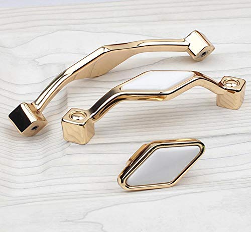 Vintage Gold Ceramic Drawer Handles - 128mm for Kitchen Cabinets & Dressers