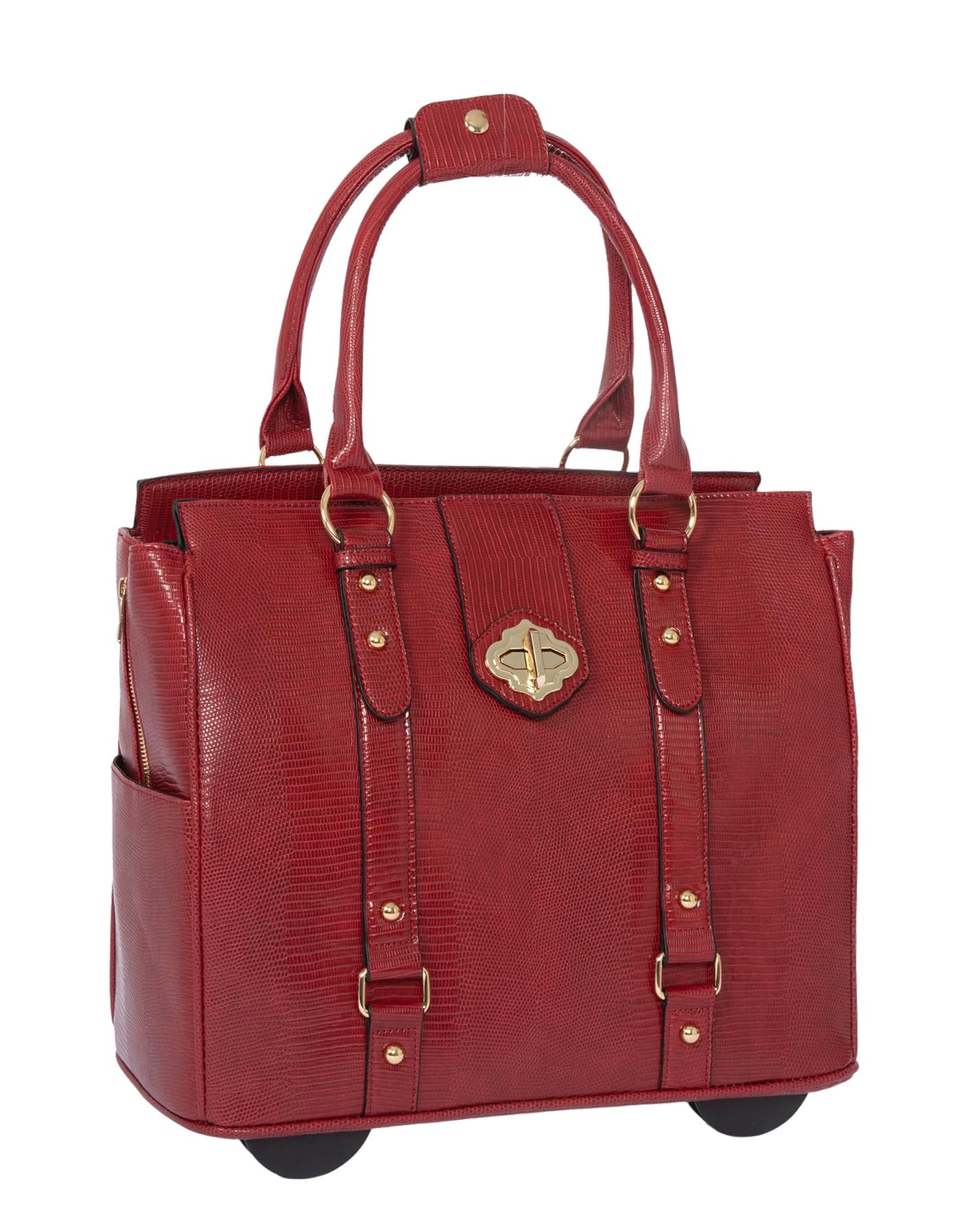 JKM & Co. Rolling Laptop Briefcase Tote Bag for iPad, Tablet, and 15