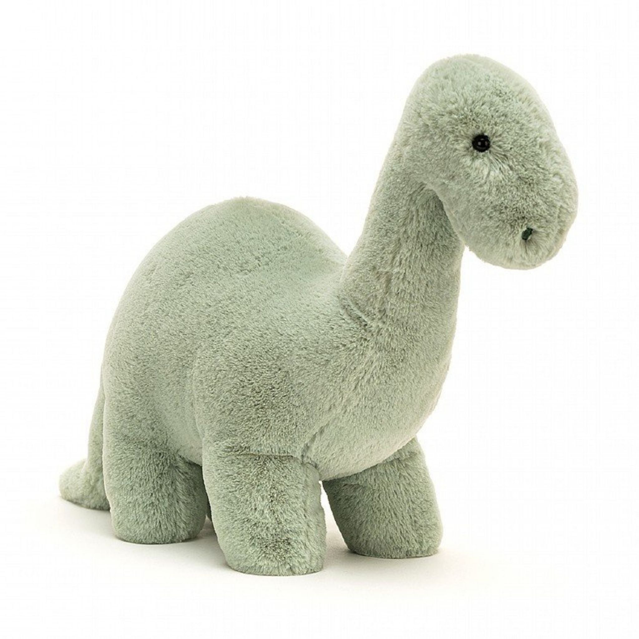 Fossilly Brontosaurus Mini Jellycat Plush Dinosaur Toy - Soft & Cuddly Stuffed Animal for Kids, Perfect for Nursery Decor, Birthday Gifts & Travel Companions