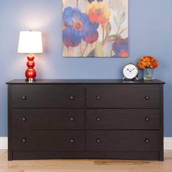 Riverdale 6 Drawer Chest - White, Black & Oak Finish Options | Modern Bedroom Dresser for Storage & Organization | Perfect for Bedroom, Nursery or Dorm Room