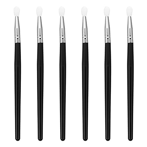 HEALLILY 6pcs Professional Silicone Lip Brush Set - Lipstick, Lip Gloss & Concealer Applicator Wands with Eyeshadow Travel Brush for Women & Men (Black) - Perfect for Makeup Artists, Travel & Daily Beauty Routine
