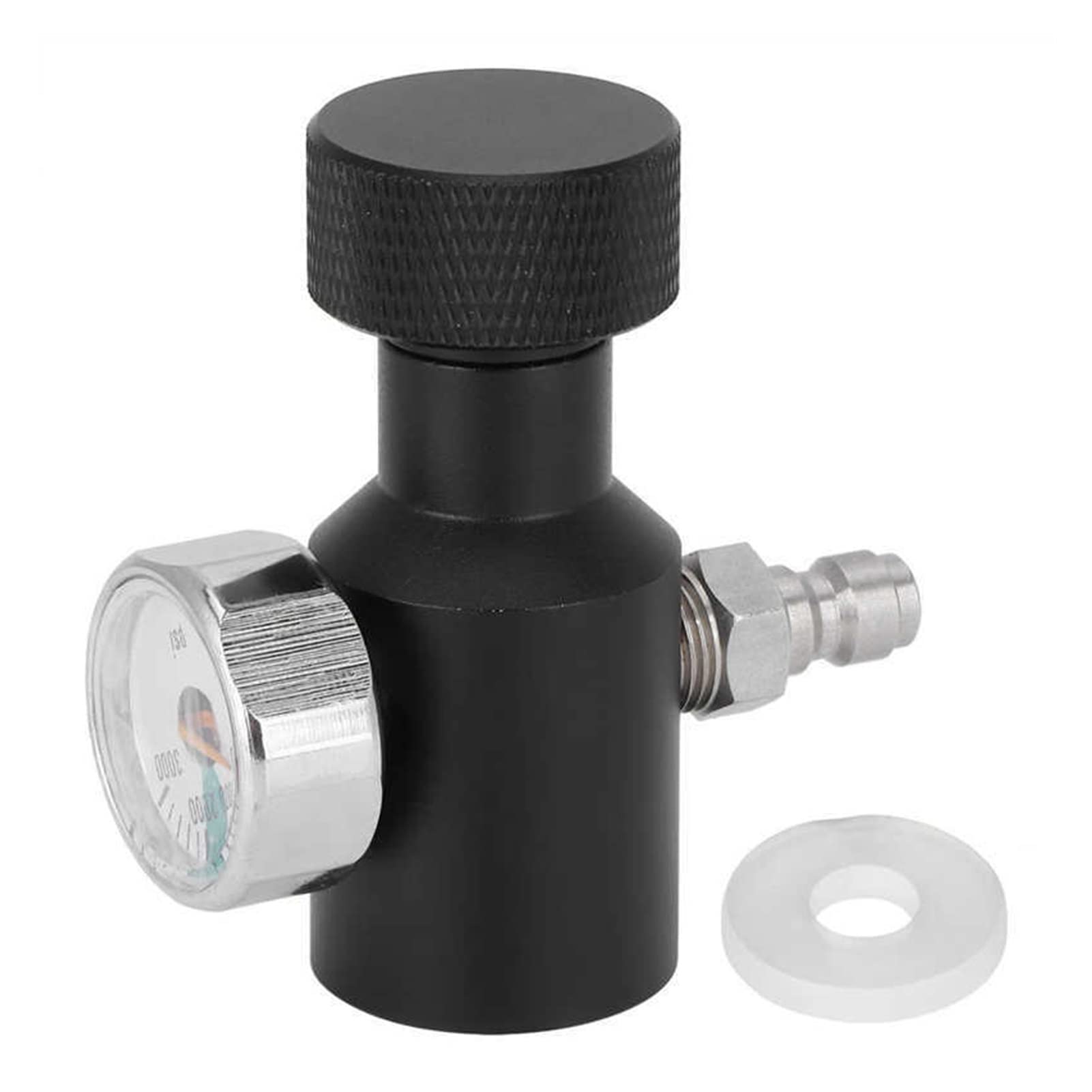 Home Wine Making CO2 Cylinder Refill Kit - Soda Adapter Regulator with Male Connector (0-3000psi) - Compatible with Beer Brewing & Carbonation Tools (Black) - Perfect for Home Brewing, Kegging & Soda Making