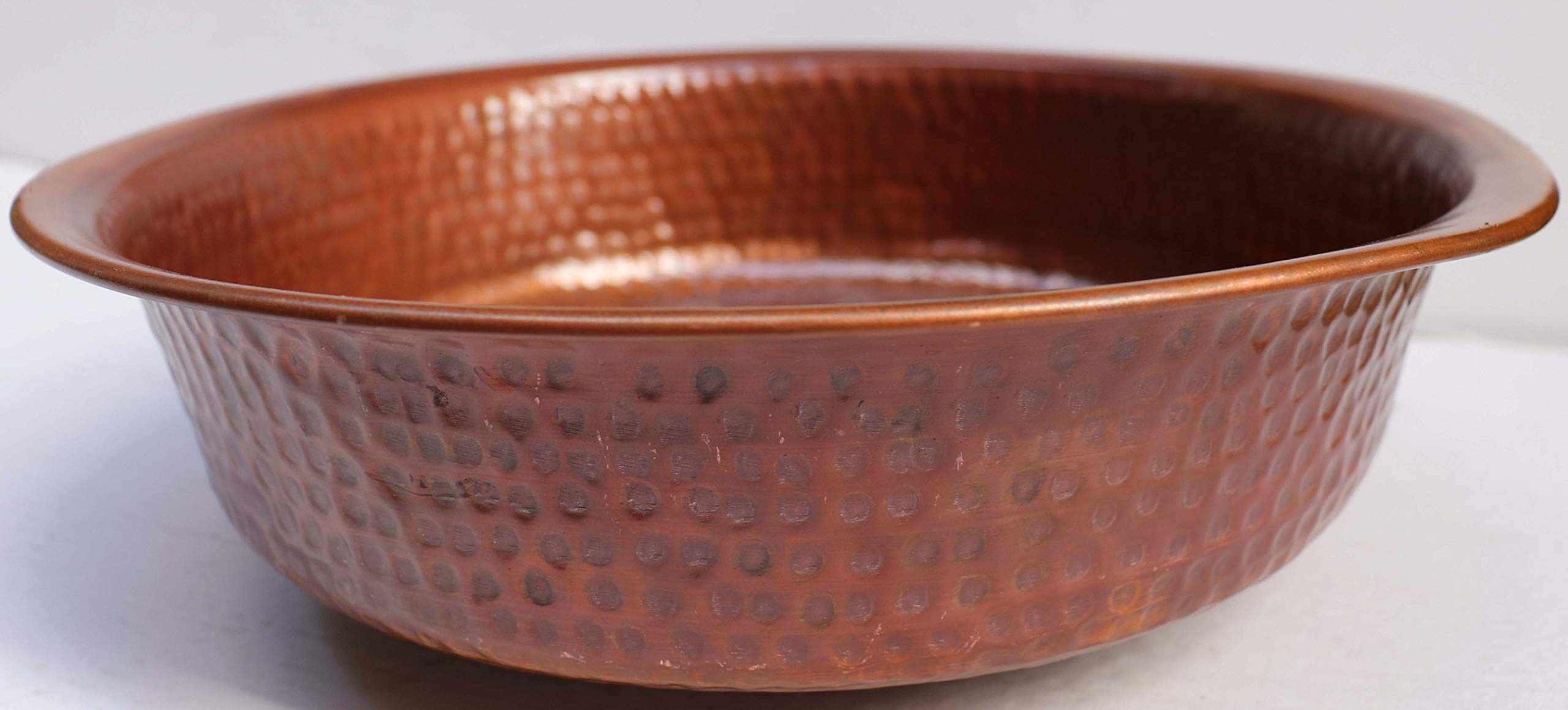 Organic Pure Natural Copper Bathroom Sink - Oil Rubbed Shallow Vessel Mount Wash Bowl for Modern Home Upgrade | Perfect for Bathroom Renovation, House Moving & Luxury Interior Design
