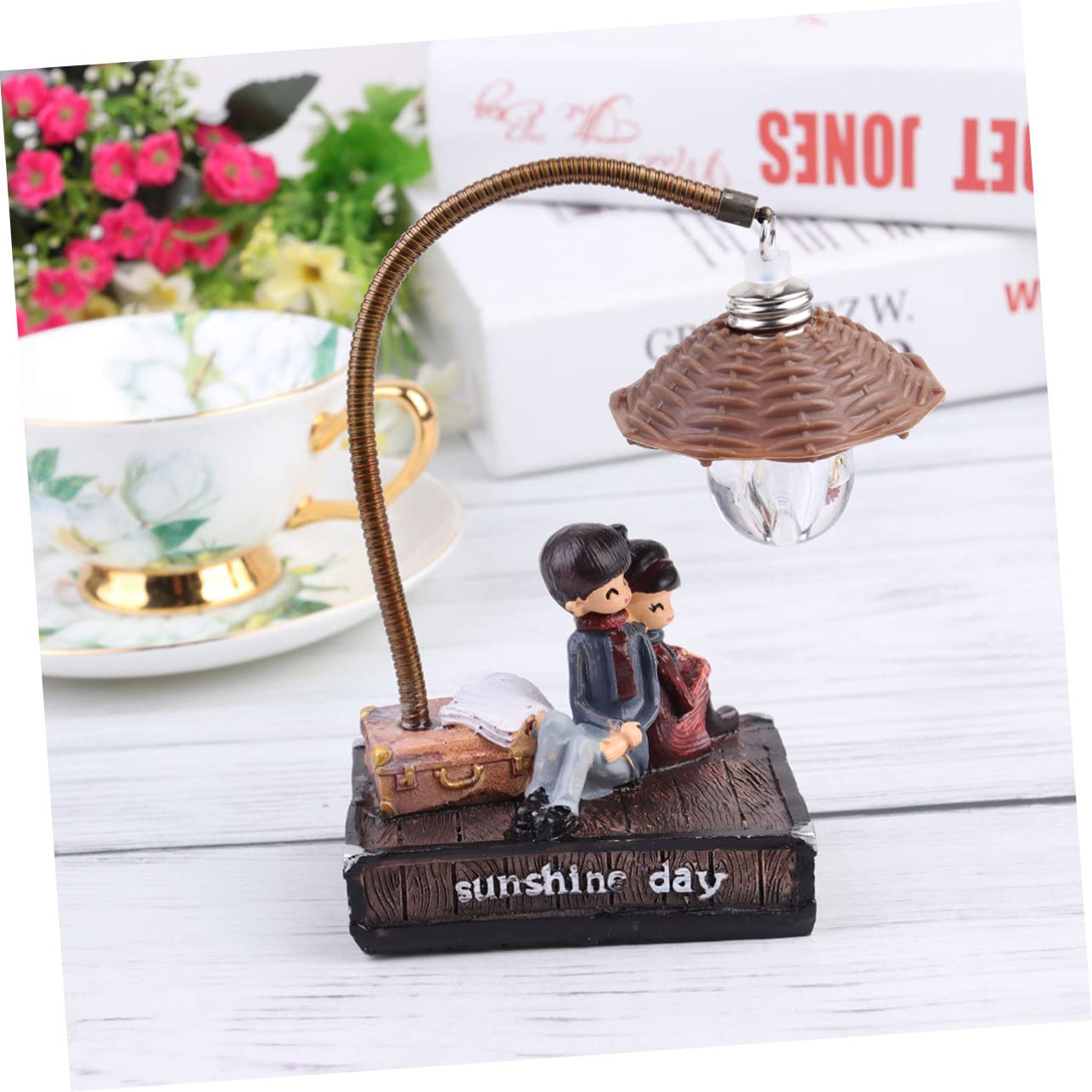 WHAMVOX Romantic Couple Night Light - Handmade Resin Art Lamp for Bedroom, Living Room, Study - Perfect Anniversary Gift for Her, Wedding Decor & Valentine's Day Present - Creates Cozy Ambiance for Date Nights & Relaxation