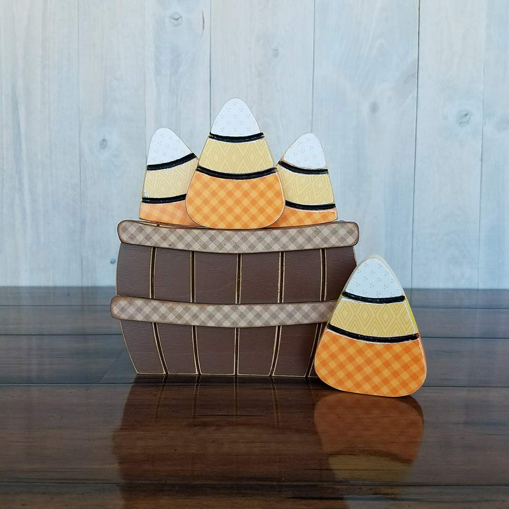 DIY Barrel with Bands Home Decor Kit - Halloween Candy Corn Craft for Party Decor