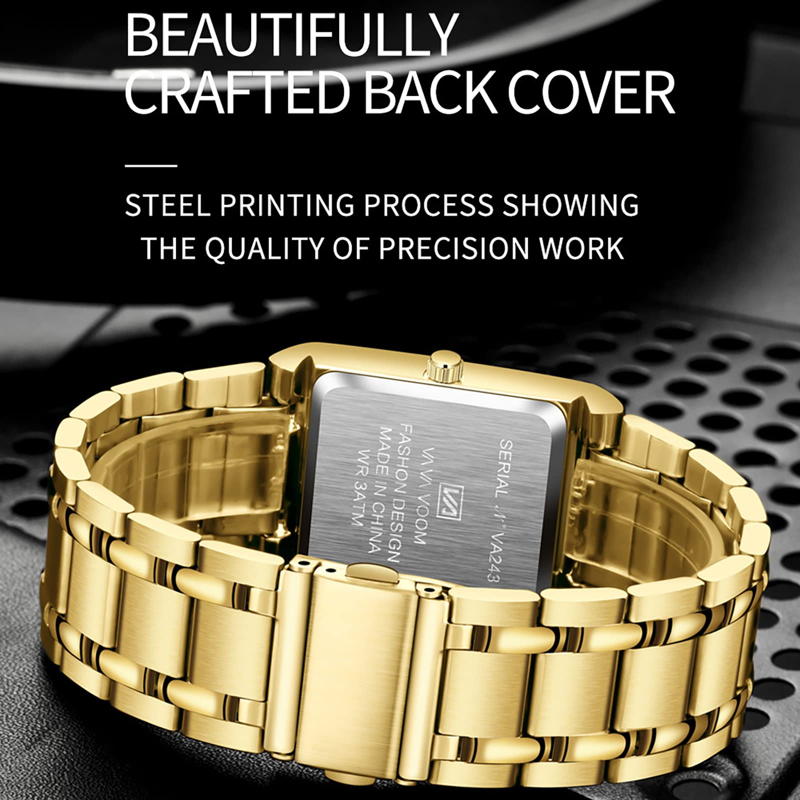 Stylish Men's Business Watch - Square Stainless Steel Strap with Calendar Display & Waterproof Quartz Movement - Perfect for Office, Formal Events & Everyday Wear