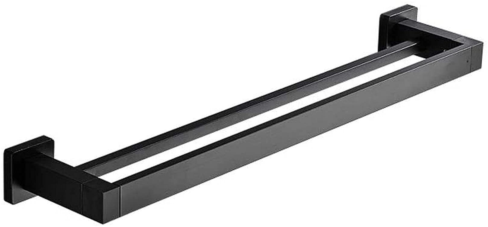 Stainless Steel Black Double Bar Towel Rack - 40cm Wall Mounted Bathroom & Kitchen Towel Holder for Bath, Shower, Spa, and Kitchen Organization