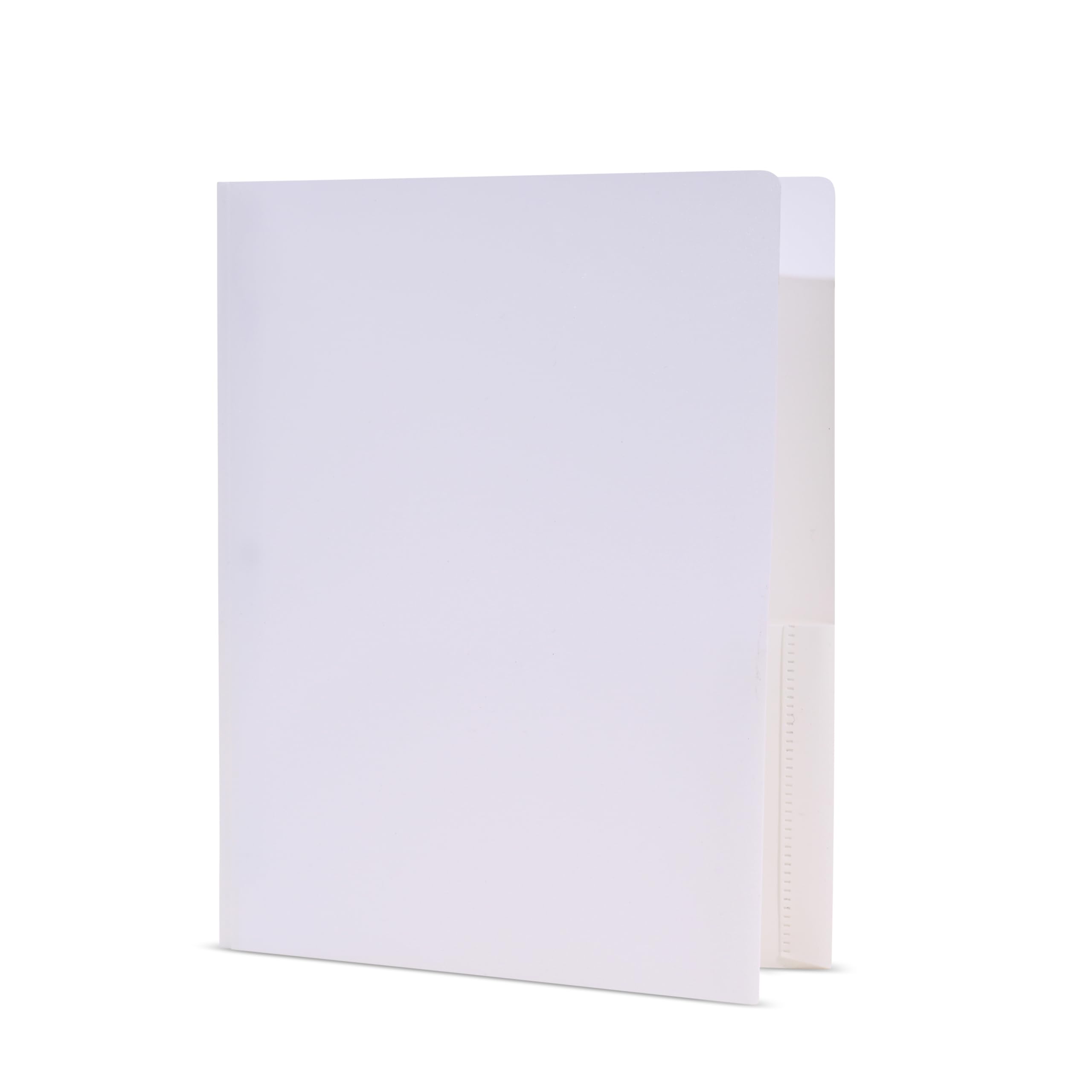 EPI Heavy Duty Plastic Folders with Pockets 24 Pack - 2 Pocket Folders with Prongs, Tear-Resistant Letter Size 8.5x11, White - Perfect for School, Office & Presentation Organization