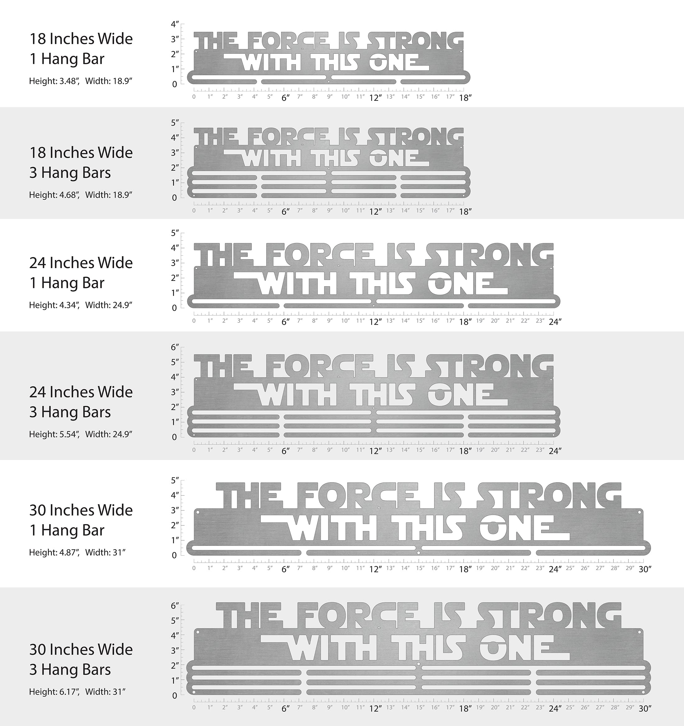 Star Wars The Force Medal Hanger Display Rack - Wall Mounted Award Holder for Military Medals, Challenge Coins & Ribbons - Perfect for Home Office, Military Display & Collector Showcase