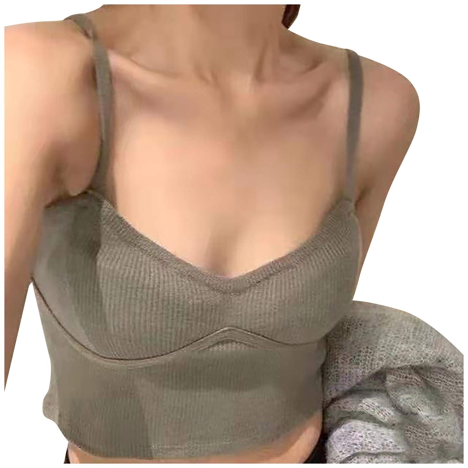 Sexy V-Neck Knitted Camisole Top for Women - Plus Size Workout & Casual Wear