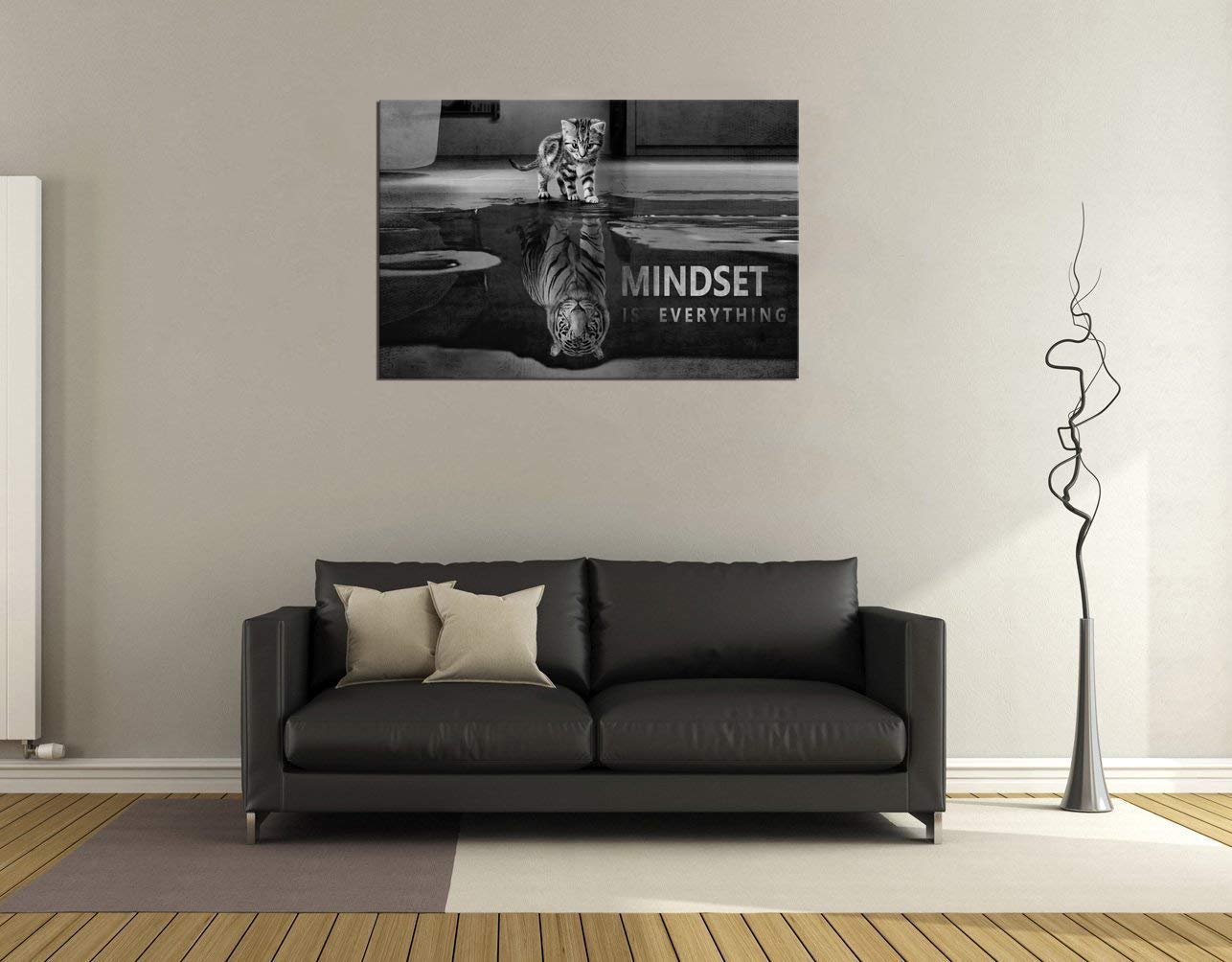 Yatsen Bridge Modern Inspirational Office Wall Art - Mindset is Everything Motivational Poster (24x36 Inches) - Positive Quote Wall Decor for Home & Office - Perfect for Workspaces, Living Rooms & Study Areas