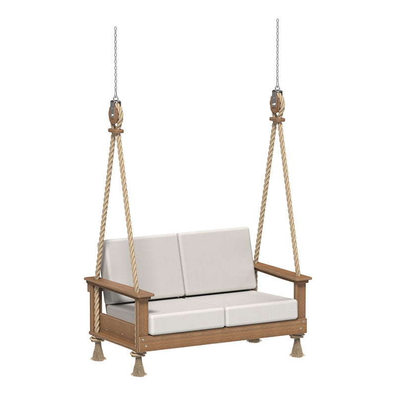 LuxCraft Lanai Deep Loveseat Swing - Outdoor Patio Hanging Chair for Two, Weather-Resistant Cushioned Swing Seat - Perfect for Porch, Garden, Backyard Relaxation & Romantic Getaways