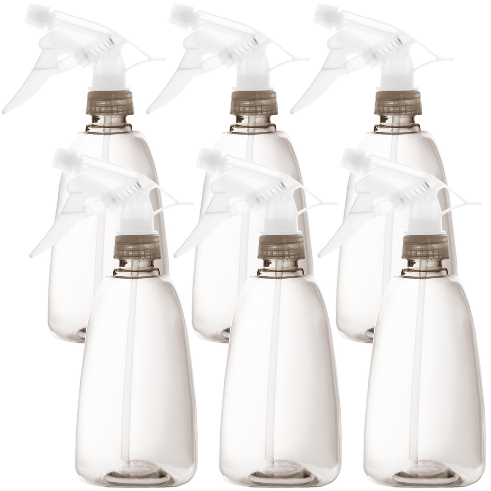 Youngever 6 Pack 16oz Empty Plastic Spray Bottles for Hair, Cleaning, Gardening & DIY Solutions - Refillable Grey Spray Bottles for Home, Salon, and Outdoor Use