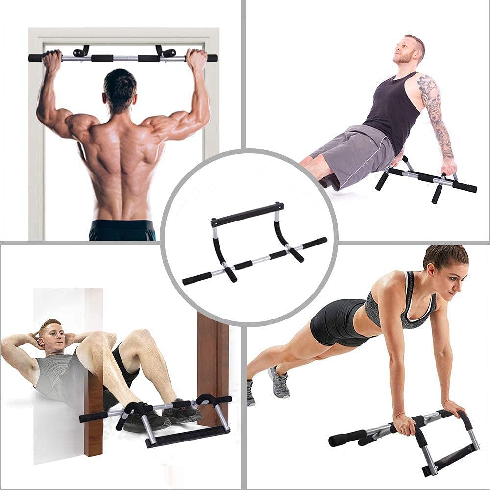 Pull Up Bar for Doorway - Multi-Grip Chin Up Bar with Foam Padding for Home Gym & Upper Body Workout | Portable Dip Bar for Strength Training, Calisthenics & Home Fitness