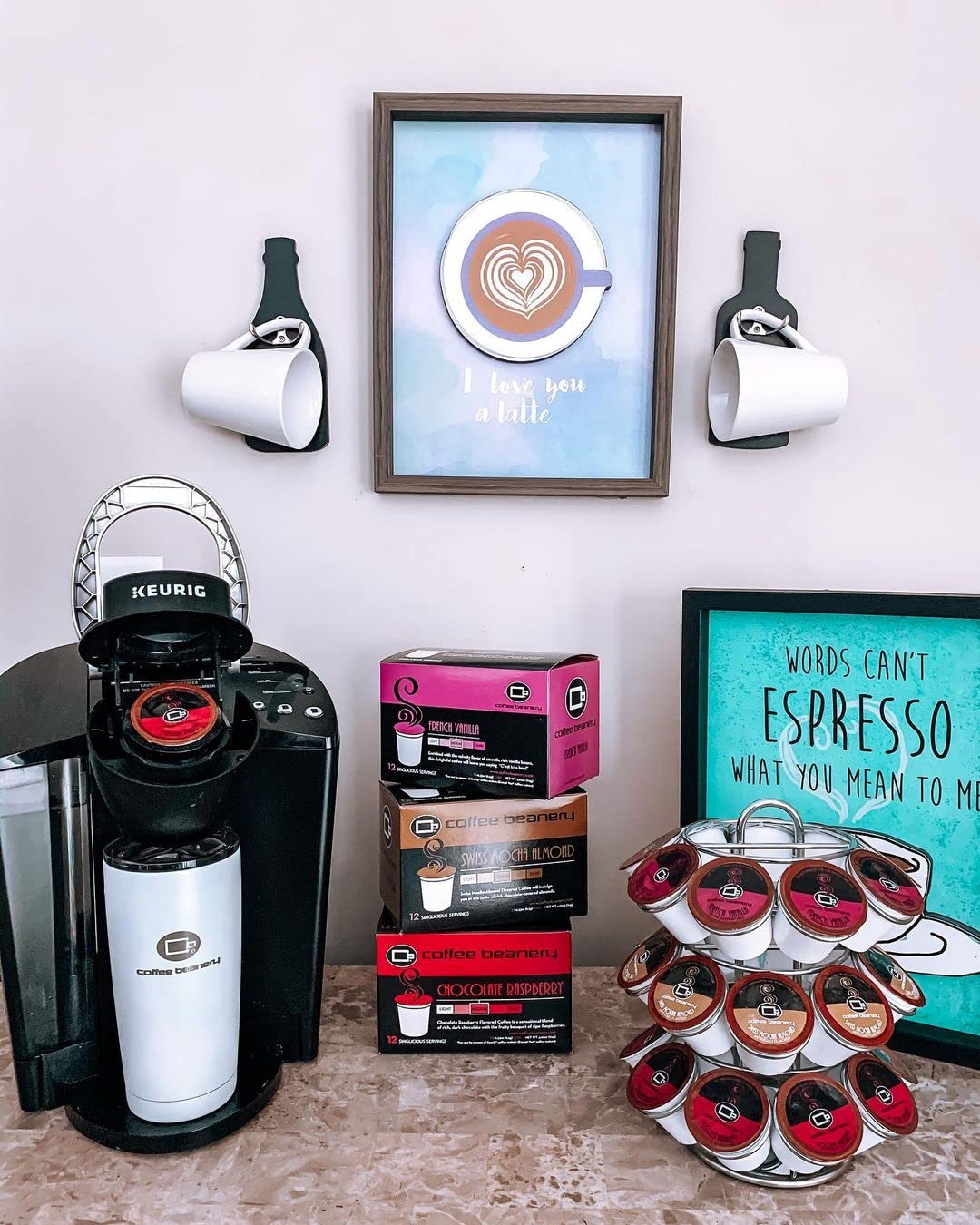 Dark Chocolate Almond Coffee Pods by Coffee Beanery | 48ct Medium Roast Arabica Coffee Pods for Keurig Brewers - Perfect for Office, Home & Gifting