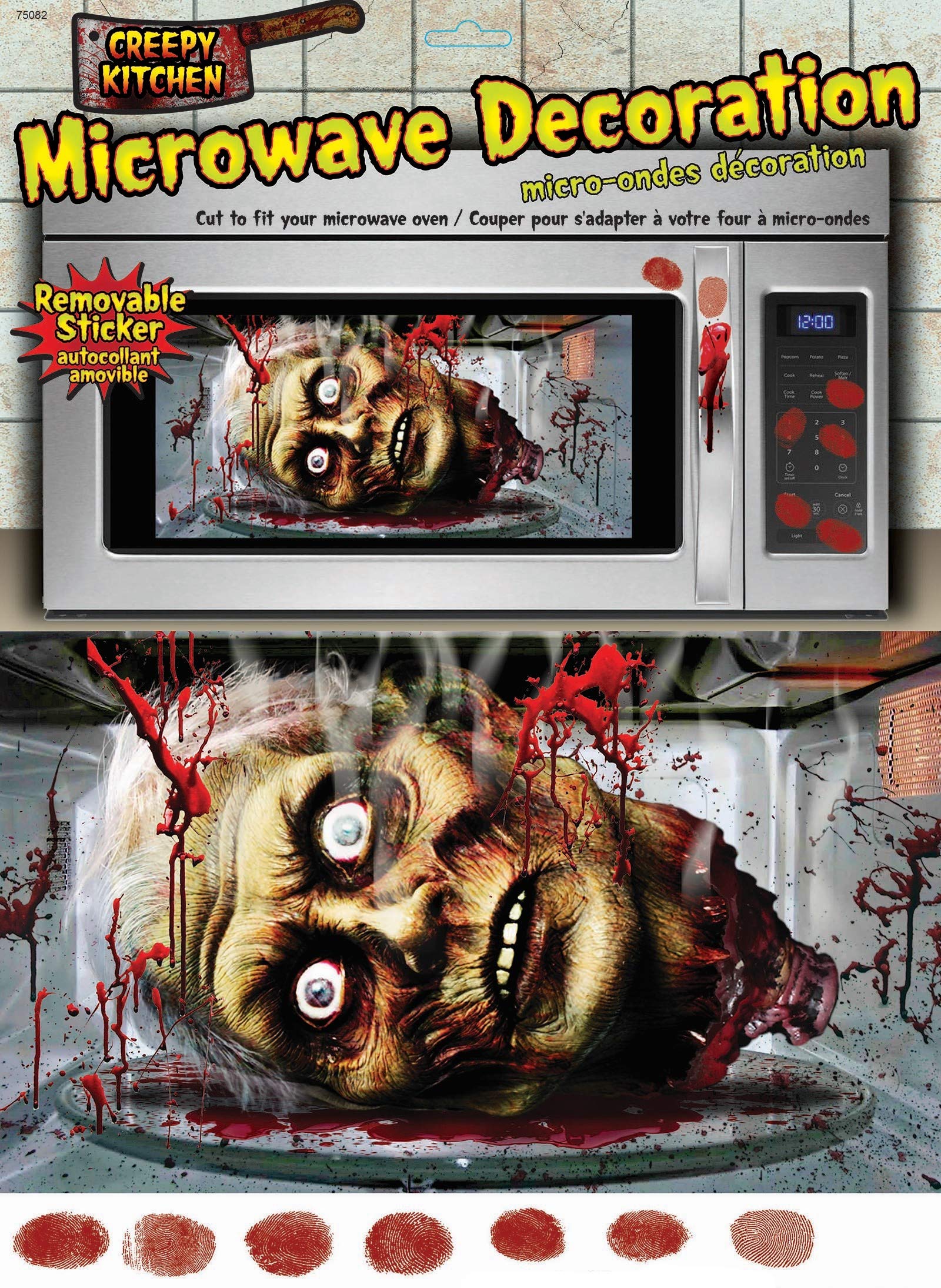 Halloween Microwave Door Decoration - 12x24 Inch Spooky Decor Set of 12 - Perfect for Kitchen, Office & Halloween Party Decorations