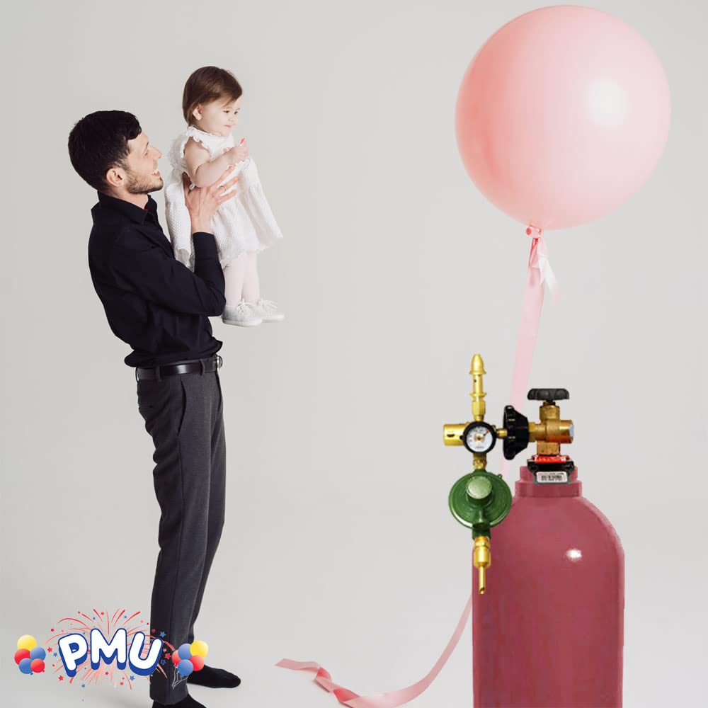 PMU Helium Saver Balloon Inflator - Automatic Shut-Off Dual Foil & Latex Balloon Filler with Air Flow Regulator & Pressure Gauge - Gas Saver for Mylar/Foil Balloons (HR-1280-60/40) - Perfect for Birthday Parties, Weddings & Event Decorations