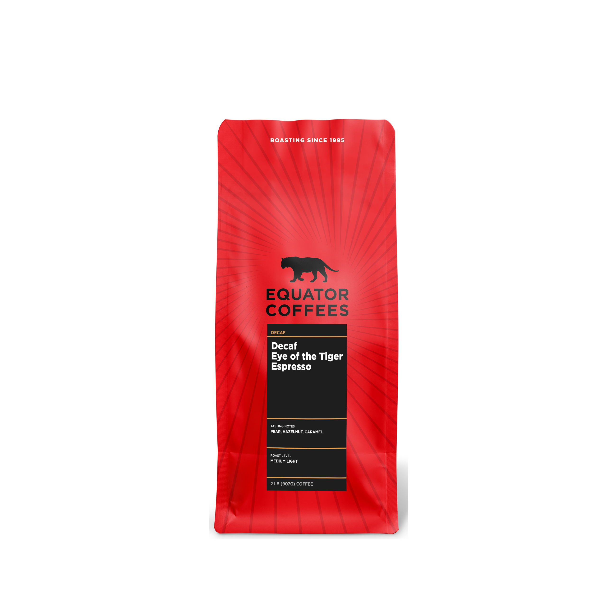 Premium Decaf Eye of the Tiger Espresso Coffee Beans - Rich & Bold Flavor for Home Brewing, Office Use & Gifts - Specialty Arabica Beans for Espresso Machines & French Press