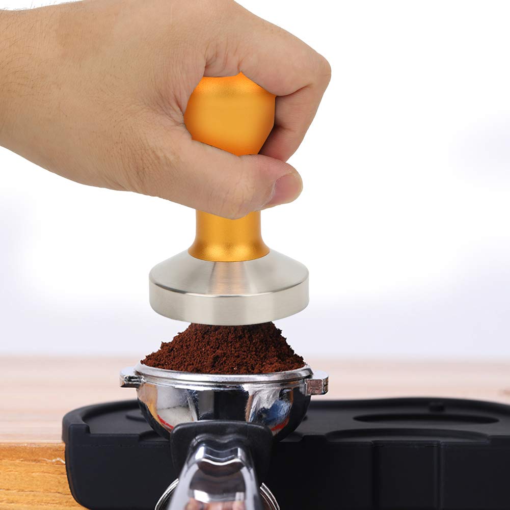 Premium 58mm Gold Detachable Espresso Tamper - Stainless Steel Barista Coffee Powder Pressing Tool - Perfect for Home & Professional Coffee Brewing, Espresso Machine Accessories