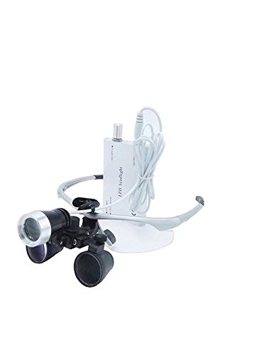 BoNew 2.5X Magnifying Glass with LED Headlamp - Optical Glass Lens, Portable & Hands-Free for Jewelry Making, Watch Repair, and Reading - Includes Storage Pouch (Silver)