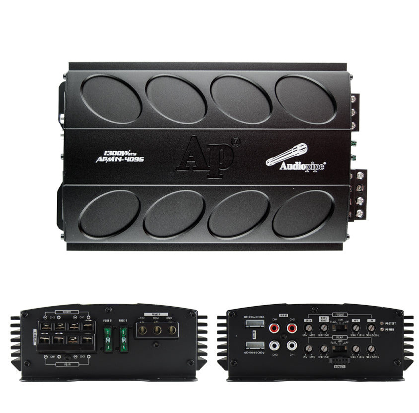 APMN 4095 Mini 4-Channel MOSFET Amplifier - Compact Car Audio Power Amp for Enhanced Sound System | Perfect for Vehicles, Boats & Home Theater Setups