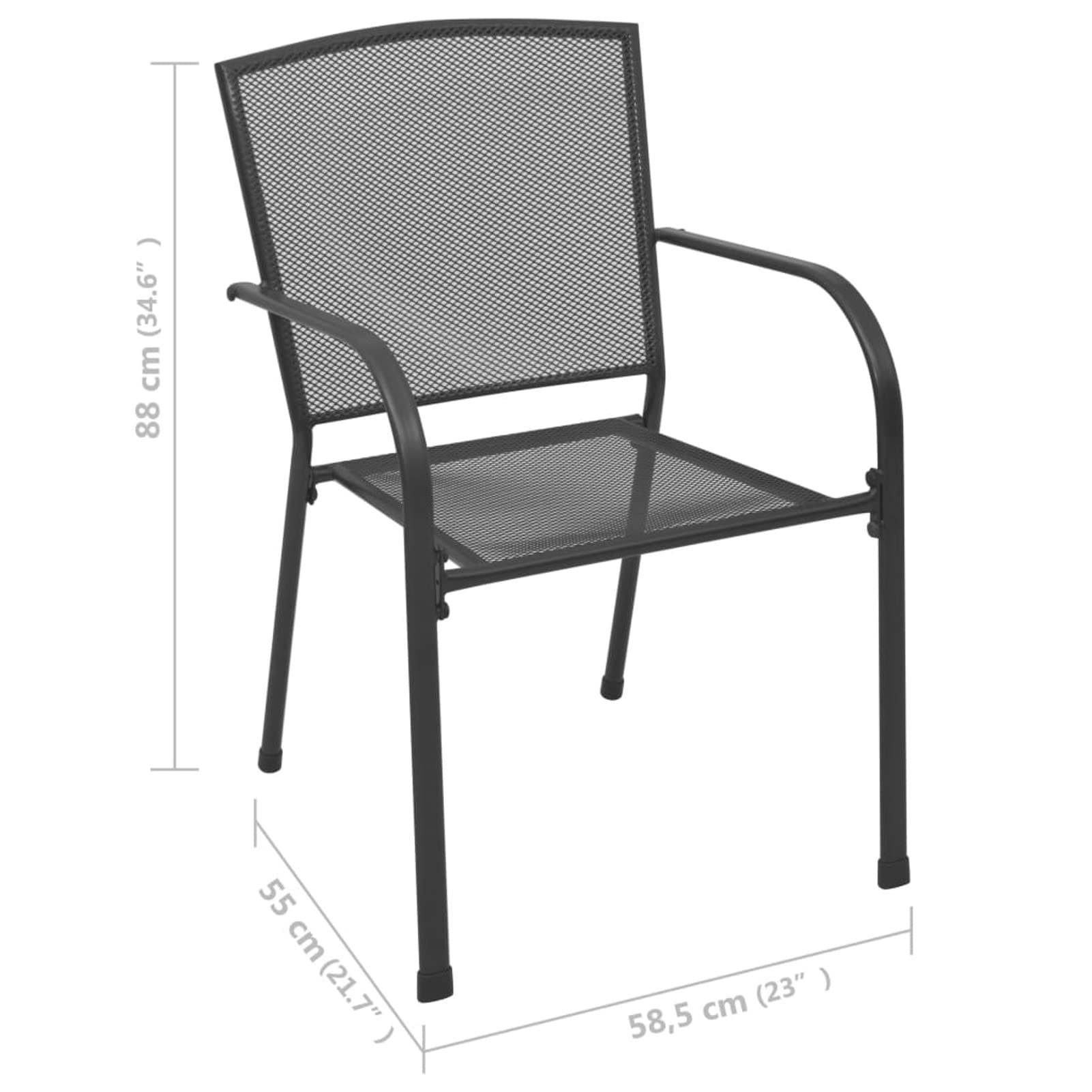 4-Piece Shubiao Patio Chairs Set - Outdoor Dining & Lounge Chairs with Durable Mesh Design & Anthracite Steel Frame - Perfect for Backyard, Garden, Poolside & Patio Relaxation