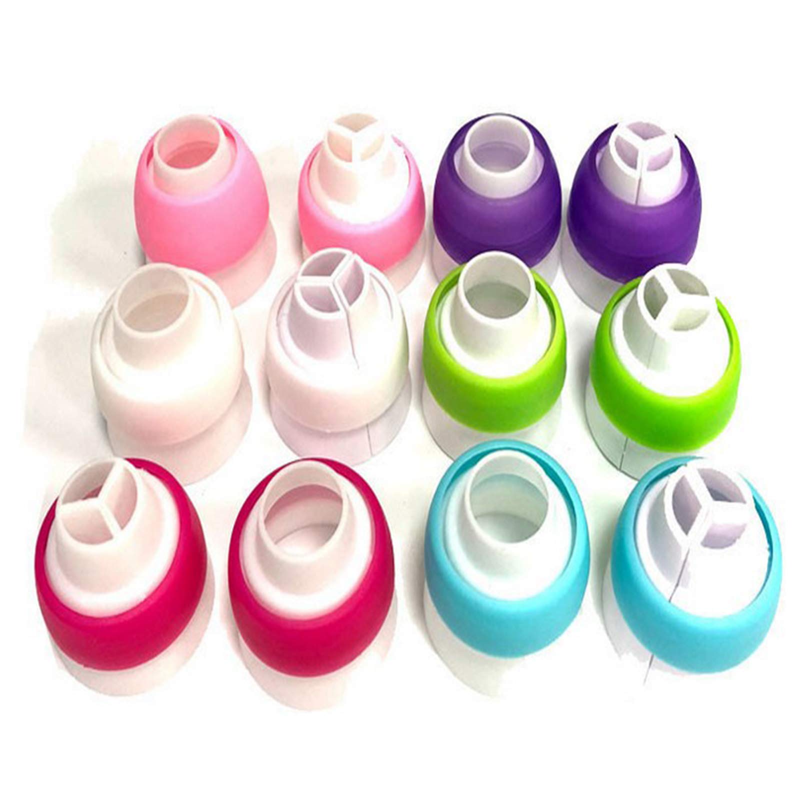 Hofumix Russian Piping Tips Set - 12 Professional Cake Decorating Nozzles with Couplers for Buttercream, Fondant & Icing - Perfect for Birthday Cakes, Wedding Cakes & Cupcake Decorating (Green)
