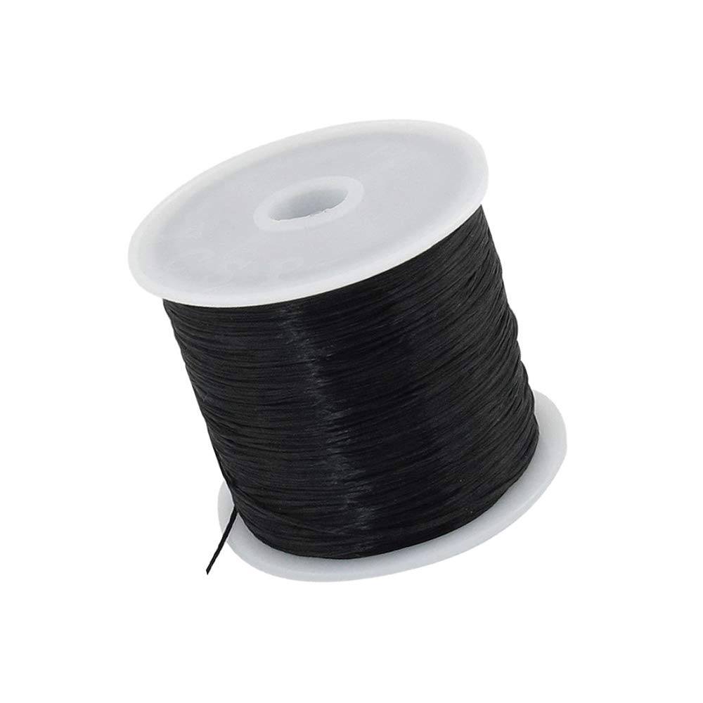 PULABO Stretchy Elastic Beading Thread - 50M Black Crystal String for Jewelry Making, DIY Bracelets & Necklaces | Strong & Durable Crafting Thread for Beads, Pearls & Charms