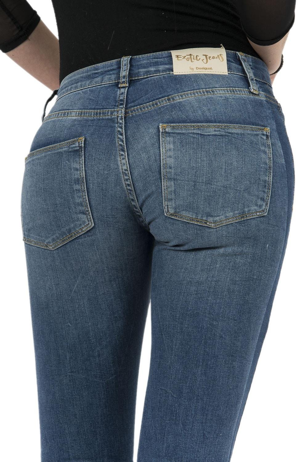 Desigual Women's Maggy 18SWDD36 High-Rise Skinny Jeans in Blue - Size 26 | Stretch Denim Pants for Casual Wear & Night Out