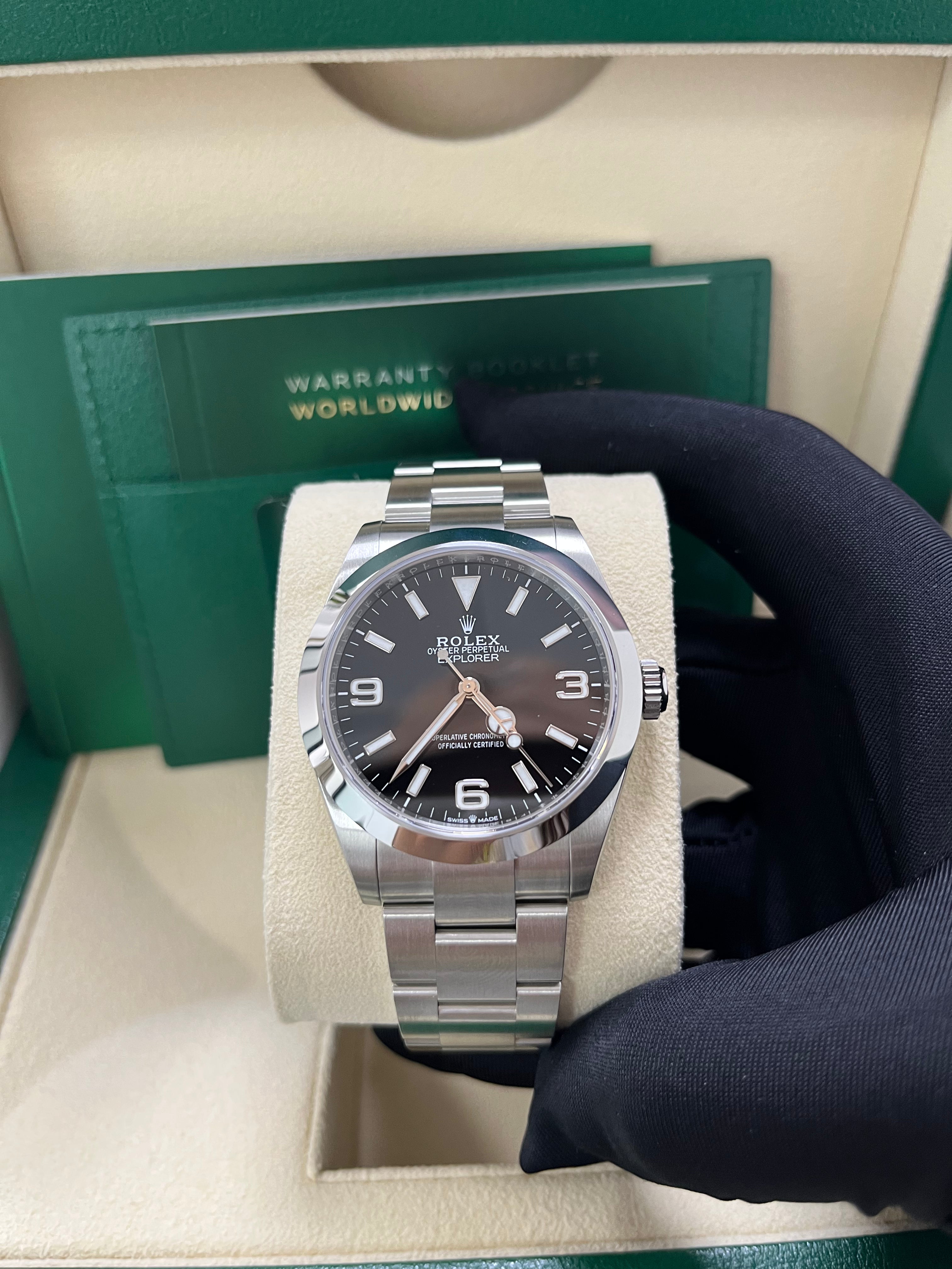 Rolex Explorer 40mm Oystersteel Men's Watch with Black Arabic Dial & Oyster Bracelet 224270 - Perfect for Outdoor Adventures, Business Meetings, and Luxury Collectors
