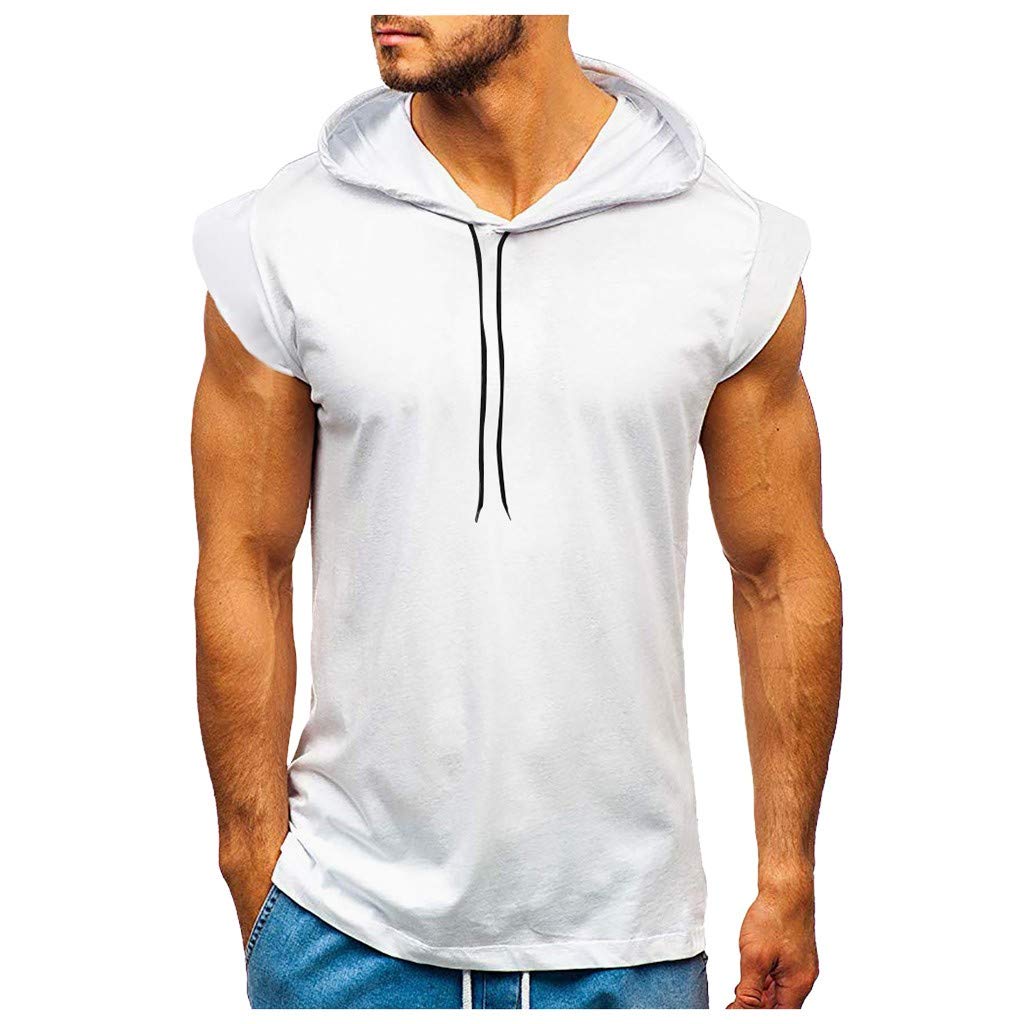 UBST Men's Slim Fit Hooded Gym Tank Tops - Breathable Sleeveless Workout Shirts for Bodybuilding & Athletic Training | Summer Muscle Tees with Drawstring | Perfect for Gym, Running & Outdoor Sports