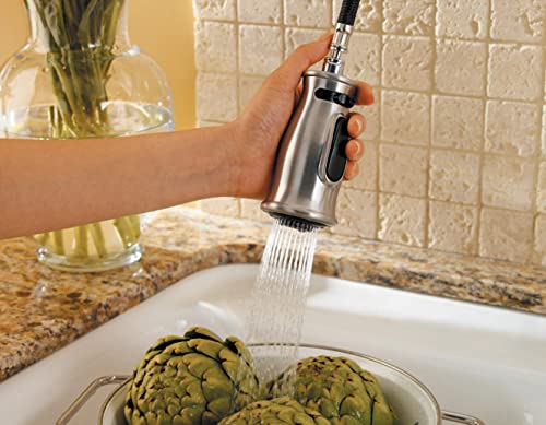 Pfister GT529-TMC Hanover 1-Handle Pull-Down Kitchen Faucet with Soap Dispenser in Chrome Finish - Perfect for Modern Kitchens and Easy Dishwashing